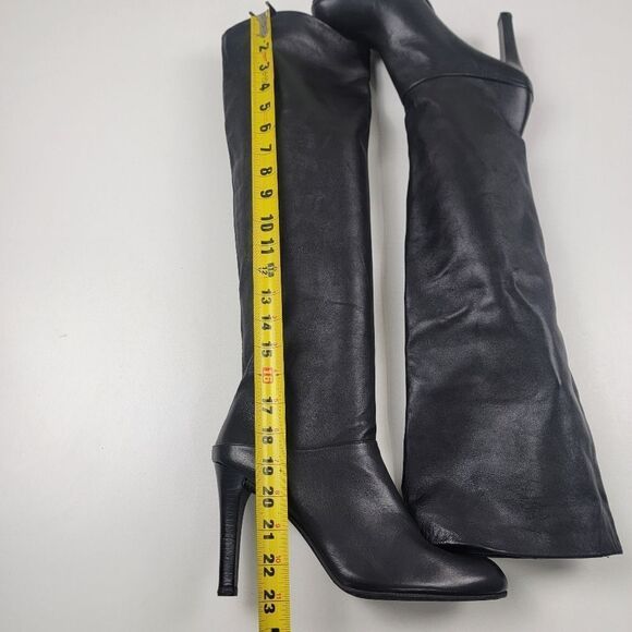 Stuart Weitzman Black Soft Leather Knee High OTK Tall Heel Boots Size Womens 8M - Picture 9 of 16